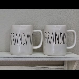 Rae Dunn grandma and grandpa mug set